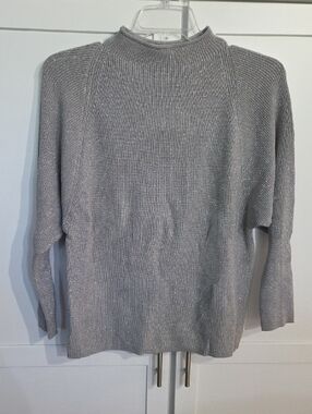 Maurices Silver Metallic Ribbed Pullover Sweater